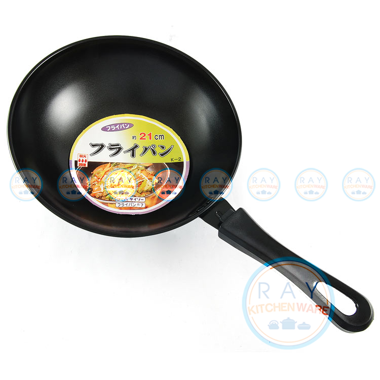 กระทะเทฟล่อนญี่ปุ่น 21 ซม เกรดส่งออก (มีด้าม แบบ A)
