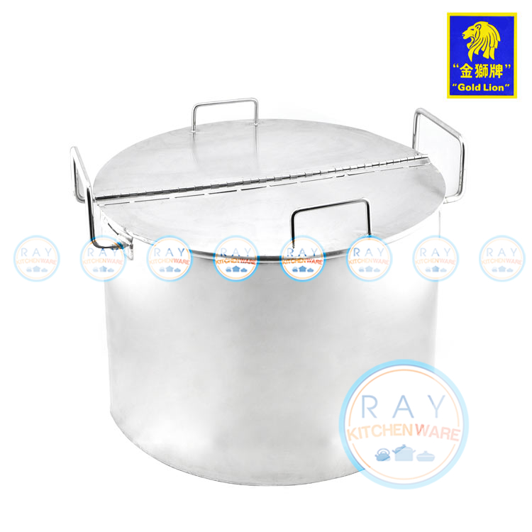 หม้อสแตนเลส 2 ช่อง 14x10 นิ้ว ตราสิงโตทอง