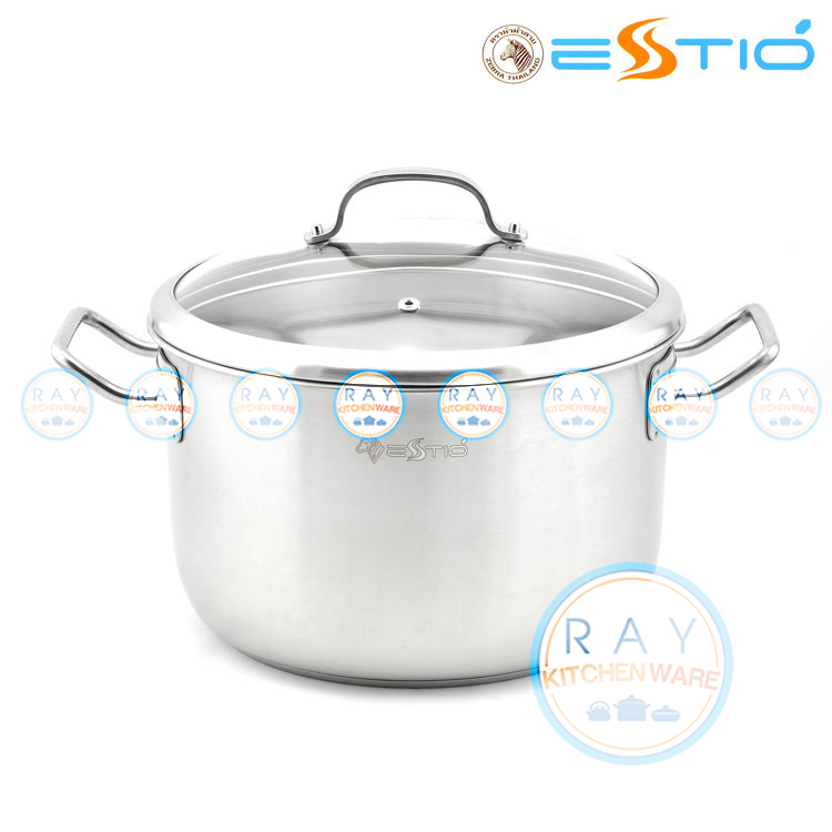 หม้อหุงต้ม 26 ซม.Estio pro ฝาแก้ว ตราหัวม้าลาย