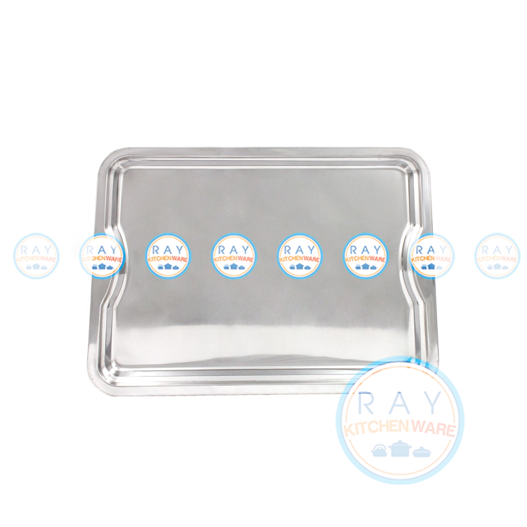 ถาดสแตนเลสพร้อมที่จับ 31x43 ซม.รุ่นคุ้มค่า