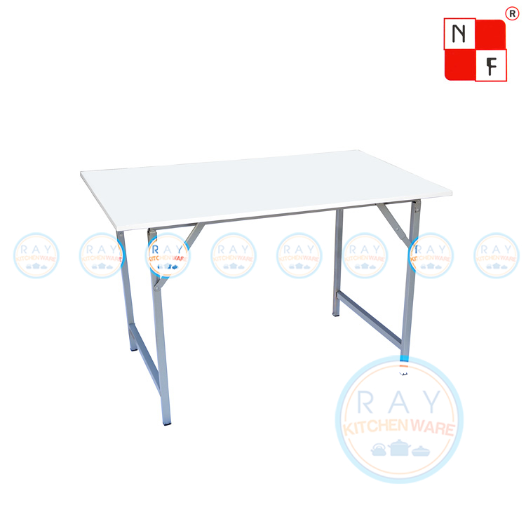 โต๊ะประชุมขาพับได้ สีขาว 60x120 ซม NF666w ตรา NF
