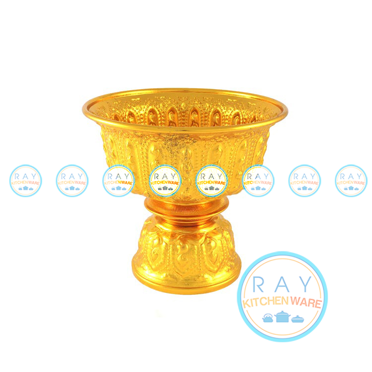พานรัฐธรรมนูญลายไทย 20 ซม.สีทอง ตราหงส์ฟ้า