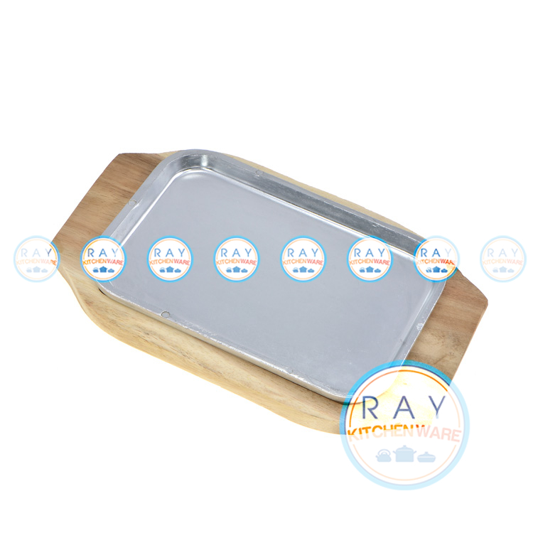 กระทะร้อนอลูมิเนียมเหลี่ยม เหมาะสำหรับร้านสเต๊ก ร้านหอยทอด ร้านสุกี้จานร้อน