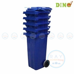 ถังขยะมีล้อฝาปิดธรรมดา 120 ลิตร Dino-Plus