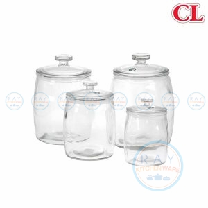 โหลกลมทรงป่องฝาแก้ว CL-Glassware