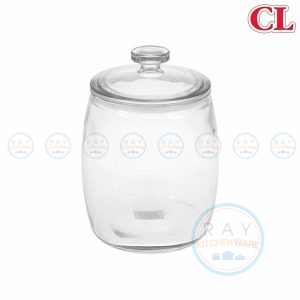 โหลกลมทรงป่องฝาแก้ว HD12-1 CL-Glassware