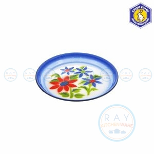 ถาดเคลือบลายดอก สีน้ำเงิน 22 ซม. ตรากระต่าย (Rabbit)