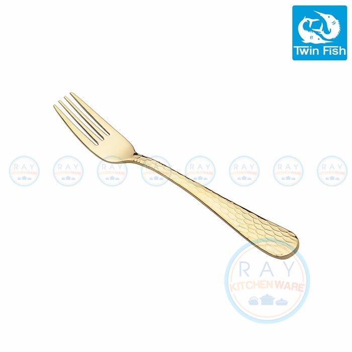 ส้อมชาสแตนเลสสีทอง Twin Fish ส้อมชาสแตนเลสสีทอง Twin Fish
