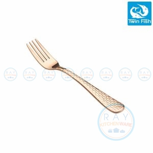 ส้อมชาสีโรสโกลด์ Twin Fish