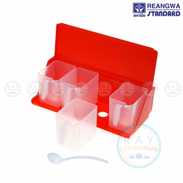 กล่องเครื่องปรุง 4 ช่อง 9000 ตรา เรืองวา กล่องเครื่องปรุง 4 ช่อง 9000 ตรา เรืองวา