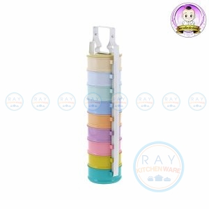 ปิ่นโตเคลือบสีแฟนซี 11 ซม 9 ชั้น ตรานักเรียน