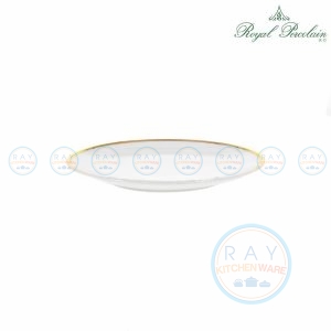จานตื้นขาววนทอง 8.5 นิ้ว 1602 Royal Porcelain