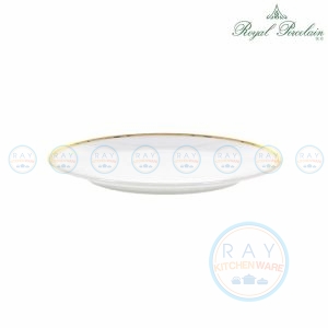 จานตื้นขาววนทอง 9.25 นิ้ว 0202 Royal Porcelain