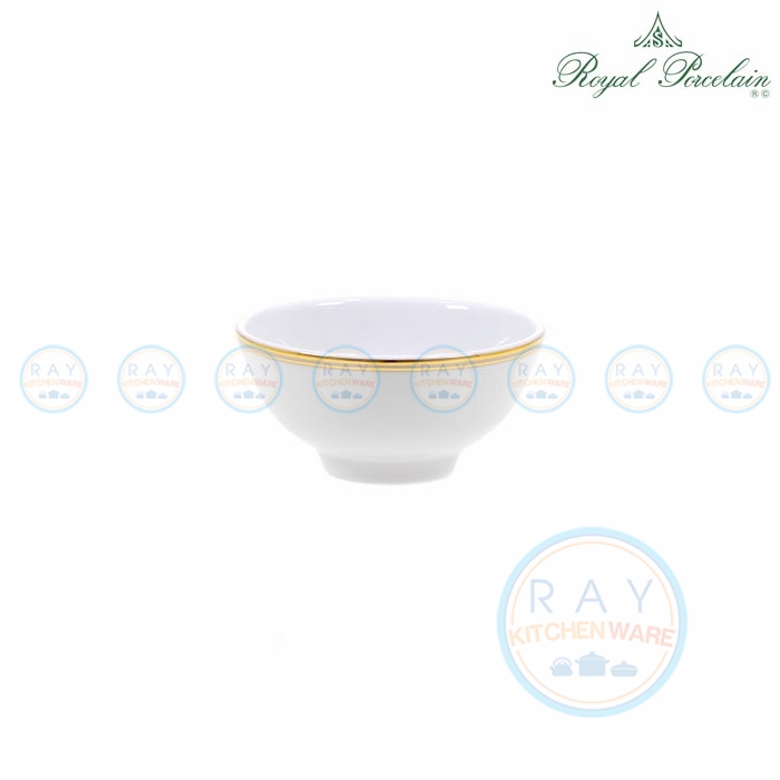 ถ้วยข้าวต้มขาววนทอง 4.5 นิ้ว 4018 Royal Porcelain ถ้วยข้าวต้มขาววนทอง 4.5 นิ้ว 4018 Royal Porcelain