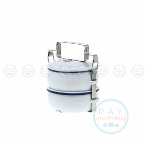 ปิ่นโตสุขสันต์สีขาว 12 ซม. 2 ชั้น ตรากระต่าย (Rabbit)