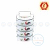 ปิ่นโตเคลือบลายไก่ 14 ซม. 4 ชั้น นกเพนกวิน (Penguin)