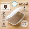 GRACZ B001 กล่องอาหารชานอ้อย 7 นิ้ว 600 มล. (50ชิ้น) (เกรซ Simple)