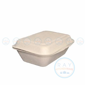 GRACZ B004 กล่องอาหารชานอ้อย 6.5 นิ้ว 450 มล