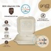 GRACZ B034 กล่องอาหารกระดาษ 3 ช่อง 1250 มล. (50ชิ้น) (เกรซ Simple)