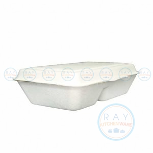 GRACZ Classic B002 กล่องอาหารกระดาษ 2 ช่อง 9 นิ้ว 1000 มล.