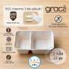 GRACZ T621 ถาดอาหารกระดาษ 2 ช่อง พร้อมฝา 600 มล