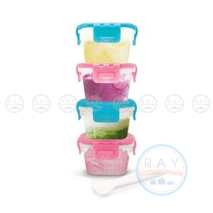 กล่องเก็บอาหาร 5 ออนซ์ (4ชิ้น) พร้อมช้อน S5-N170 แนนนี่ Nanny