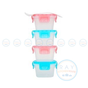 กล่องเก็บอาหาร 5 ออนซ์ (4ชิ้น) พร้อมช้อน S5-N170 แนนนี่ Nanny
