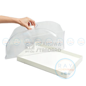 Reangwa ถาดโชว์เค้กเหลี่ยม 43x29 ซม ฝาโดมพลาสติก RW9337 ตราเรืองวา