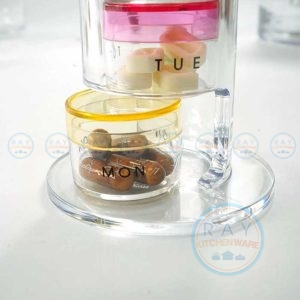 ตลับใส่ยา 7 วัน พลาสติกใส พร้อมชั้นวาง (M2) Box Box