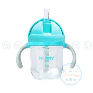 แก้วหัดดื่มมีหลอด 7 ออนซ์(220มล) Tritan หร้อมหูจับ N5732 แนนนี่ Nanny